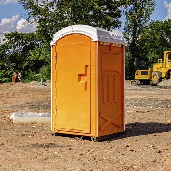 how often are the porta potties cleaned and serviced during a rental period in Fulton